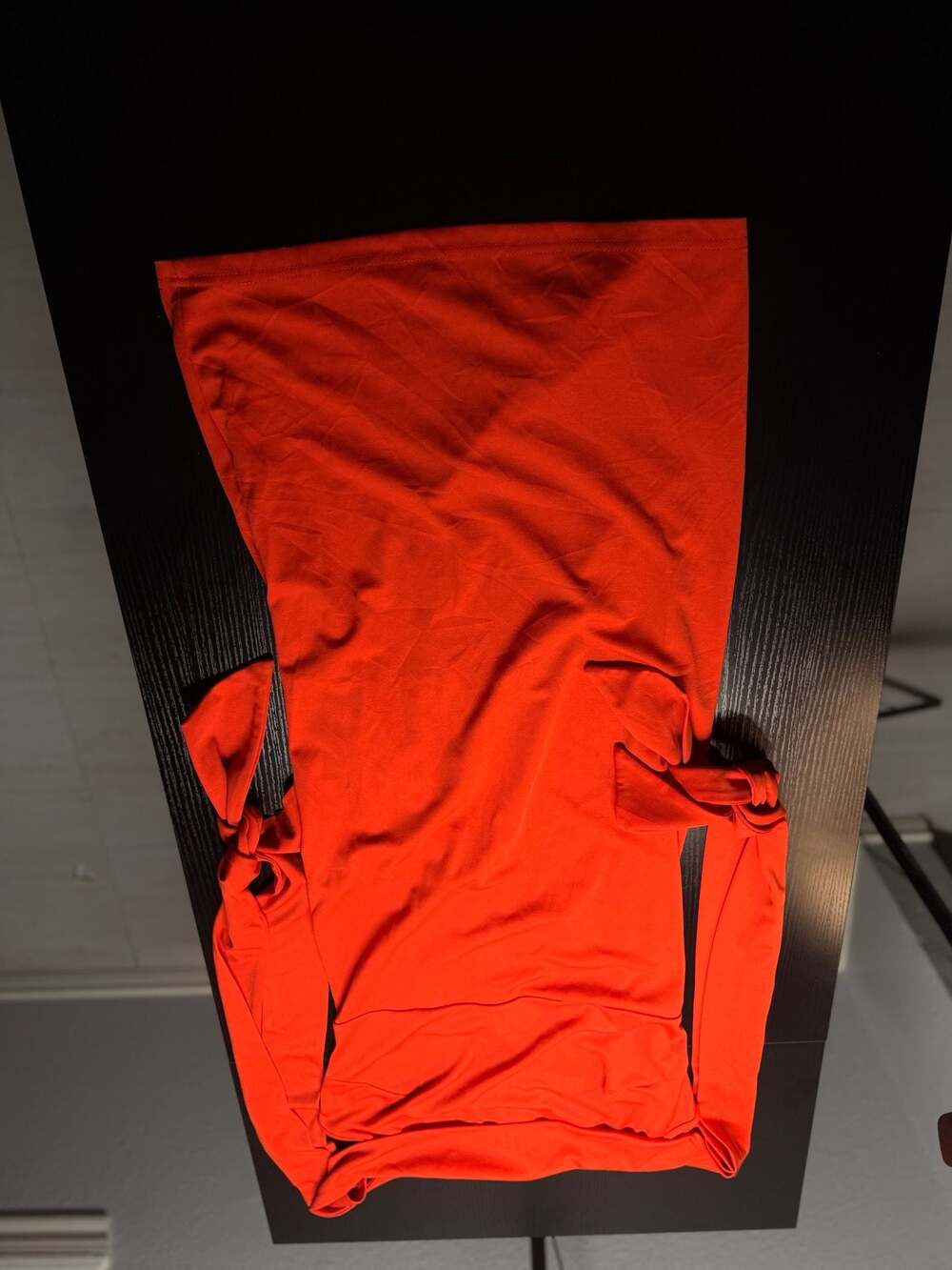 Stylewe Off-Shoulder Tie-Sleeve Orange Midi Dress with Slit